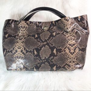 Kate Spade Tote Bag Snake Skin Embossed Leather